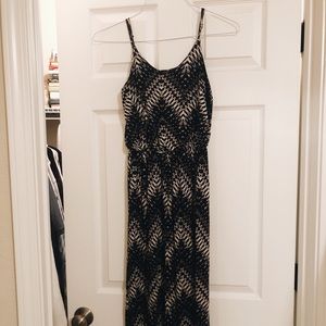 Black and Ivory Chevron-inspired Maxi Dress